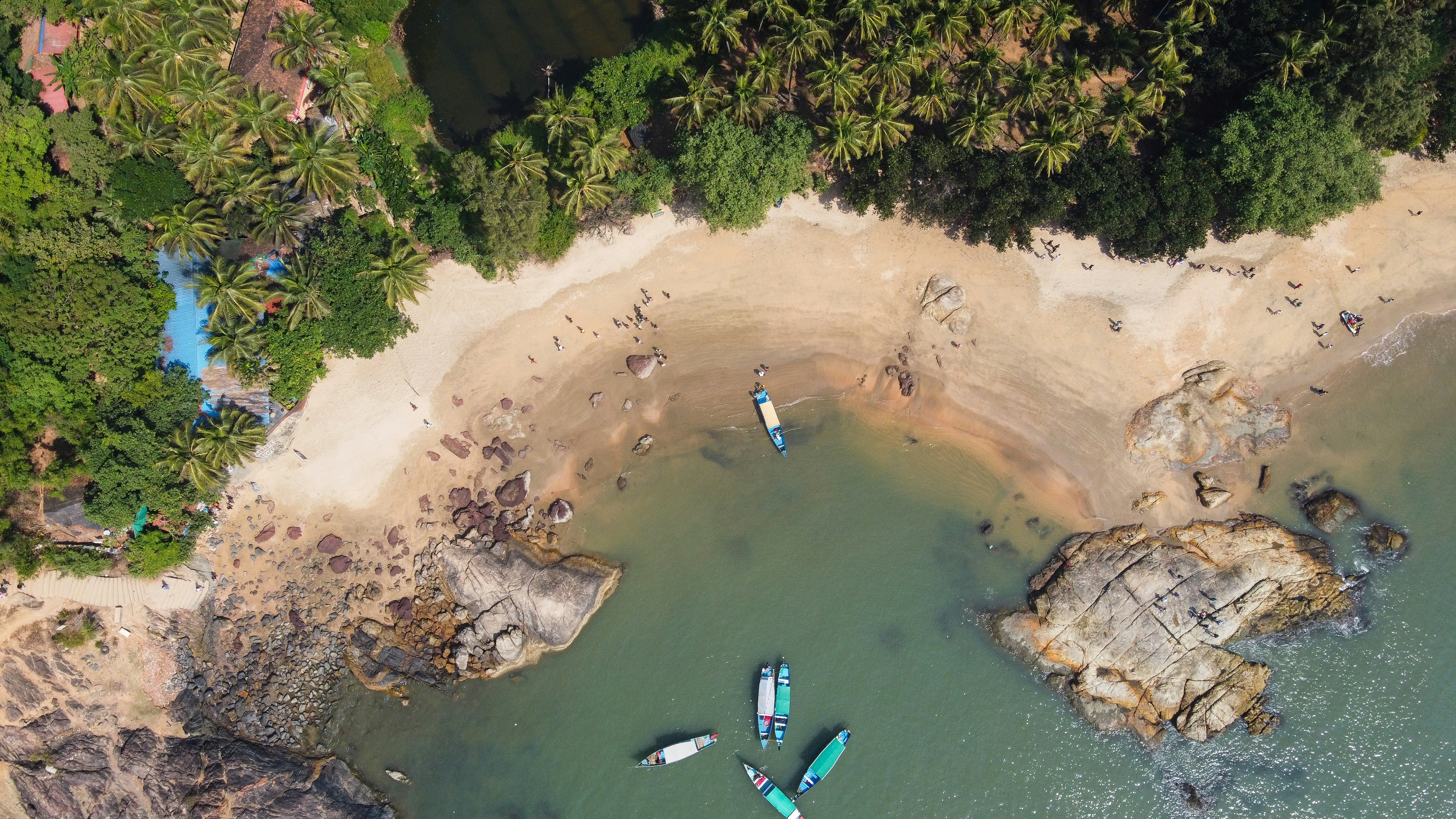 Real view of Om Beach in Gokarna, Karnataka