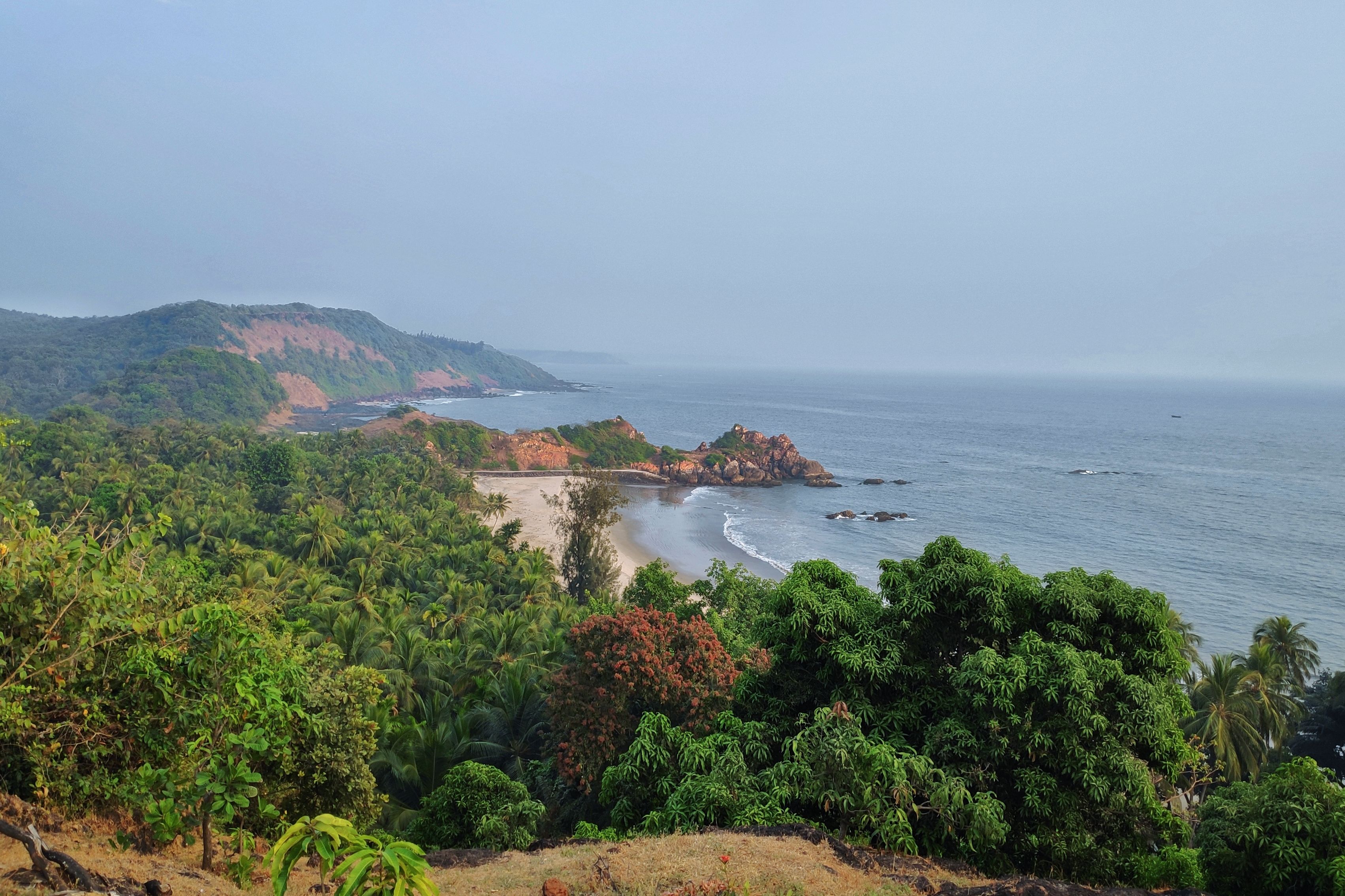 Real view of Om Beach in Gokarna, Karnataka